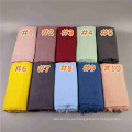 Nuevo 46colors stocked maxi oversize head wraps hijabs chales personalizado viscosa premium algodón arruga llanura bufanda hijab